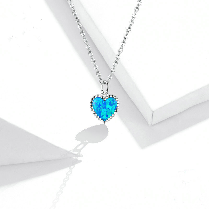 Deep Blue Heart Necklace