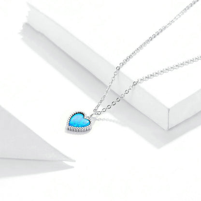 Deep Blue Heart Necklace