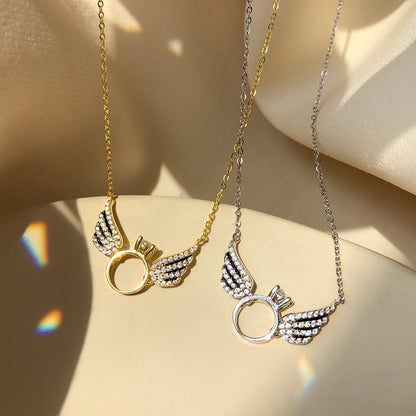 Angel Wings Ring Necklace